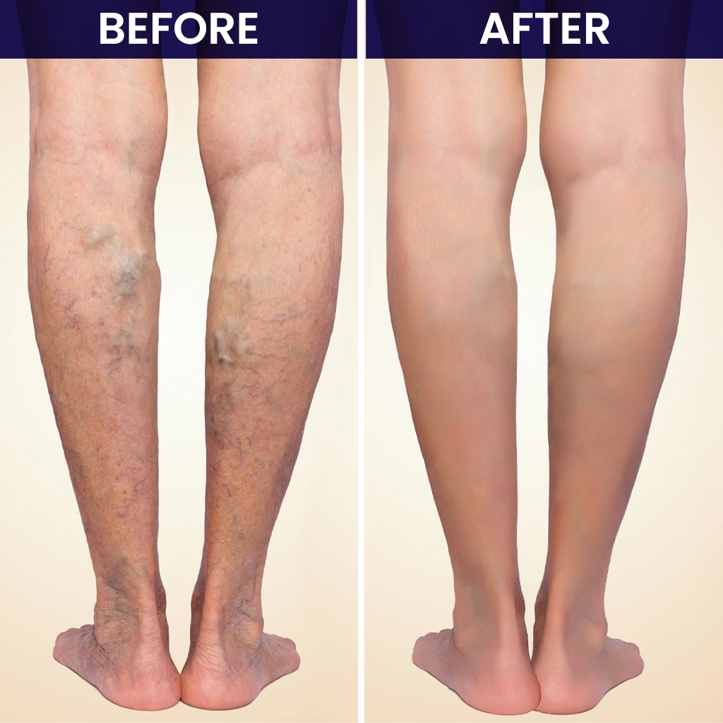 before and after vein treatment